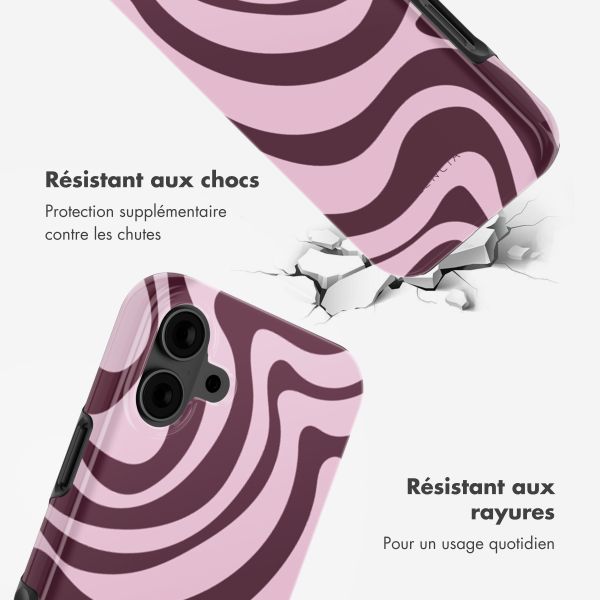 Selencia Coque arrière Vivid avec MagSafe Apple iPhone 16 - Wavy Swirl Pink Plum