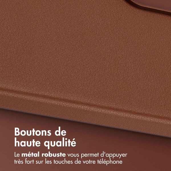 Accezz Coque arrière en cuir avec MagSafe Samsung Galaxy A36 / A56 - Marron café