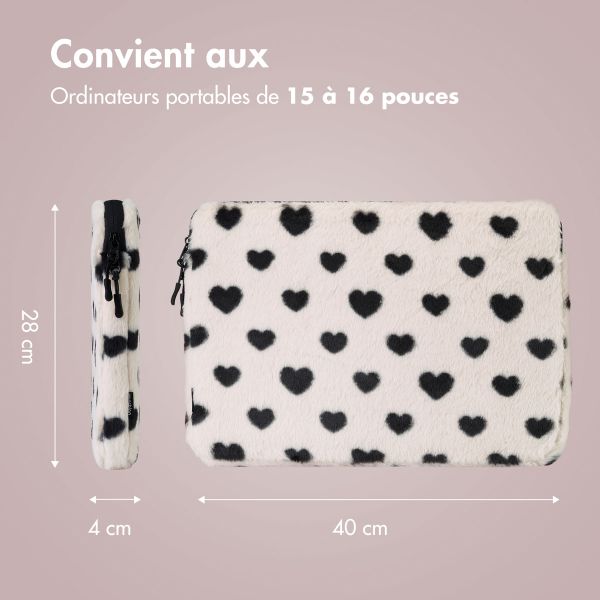 imoshion Pochette ordinateur Fluffy 15-16 pouces - Hearts