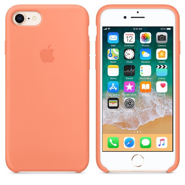 Apple Coque en silicone iPhone SE (2022 / 2020) / 8 / 7 - Peach