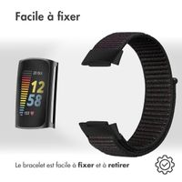 imoshion Bracelet en nylon le Fitbit Charge 5 / Charge 6 - Taille S - Noir