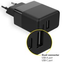 Accezz Chargeur Mural 20W + Câble Micro-USB vers USB - 1 mètre - Noir