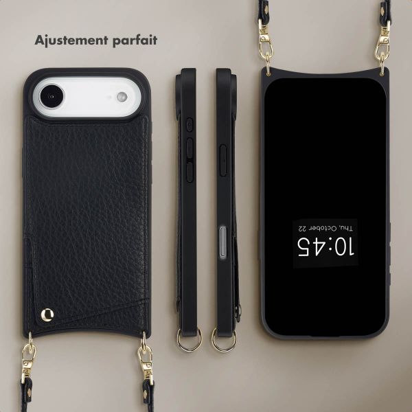 Selencia Coque de télephone Nova avec cordon et porte-cartes Apple iPhone Air - Noir