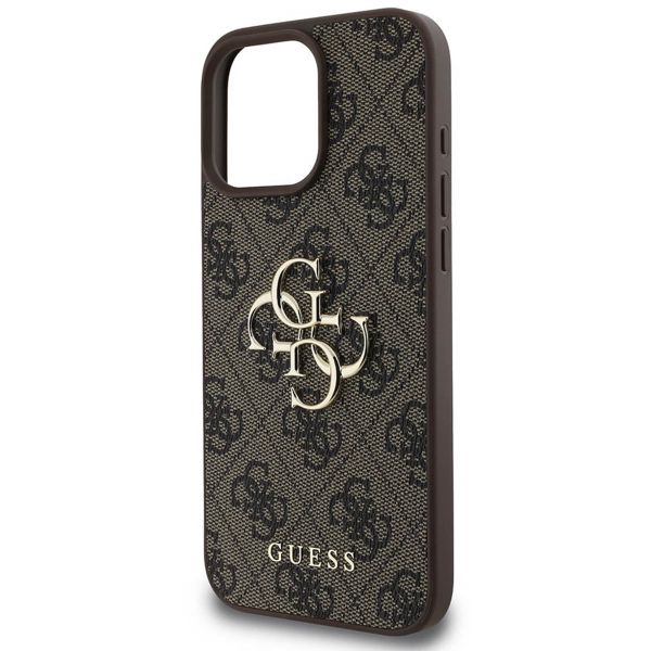 Guess Coque 4G Metal Logo Backcover Apple iPhone 16 Pro Max - Marron