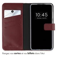 Selencia Étui portefeuille en cuir véritable Google Pixel 10 / 10 Pro - Burgundy