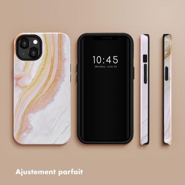 Selencia Coque arrière Vivid Tough iPhone 13 - Chic Marble Gold