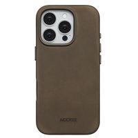 Accezz Coque MagSafe en cuir vintage Apple iPhone 16 Pro - Rustic Brown