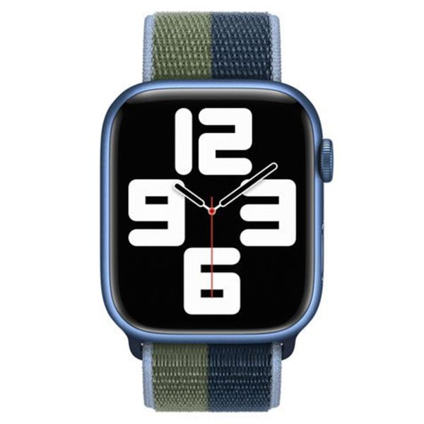 Apple Bracelet Sport Loop Apple Watch Series 1 t/m 11 / SE / Ultra (44/45/46/49 mm) - Abyss Blue/Moss Green