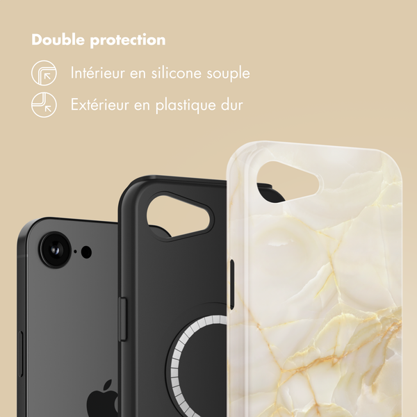 Selencia Coque arrière Vivid avec MagSafe Apple iPhone 16e - Golden Beige Marble