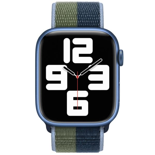 Apple Bracelet Sport Loop Apple Watch Series 1 t/m 9 / SE (38/40/41 mm) | Series 10 / 11 (42 mm) - Abyss Blue/Moss Green