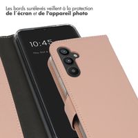 Selencia Étui de téléphone portefeuille en cuir véritable Samsung Galaxy A34 (5G) - Dusty Pink