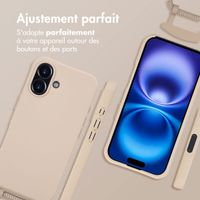 imoshion Coque arrière Color avec cordon amovible et MagSafe Apple iPhone 16 - Nude