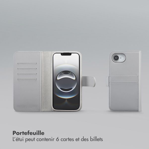 Selencia Étui portefeuille amovible Olyn avec MagSafe Apple iPhone 16e - Gris