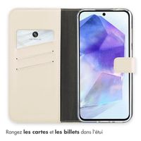 Selencia Étui portefeuille en cuir véritable Samsung Galaxy A36 - Greige