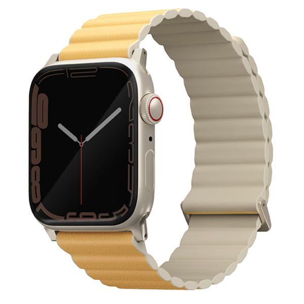 Uniq Bracelet Revix Premium Edition réversible Apple Watch Series 1 t/m 11 / SE / Ultra (44/45/46/49 mm) - Canary Yellow / Ivory