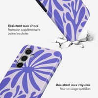 Selencia Coque arrière Vivid Samsung Galaxy A55 - Modern Bloom Sapphire Blue