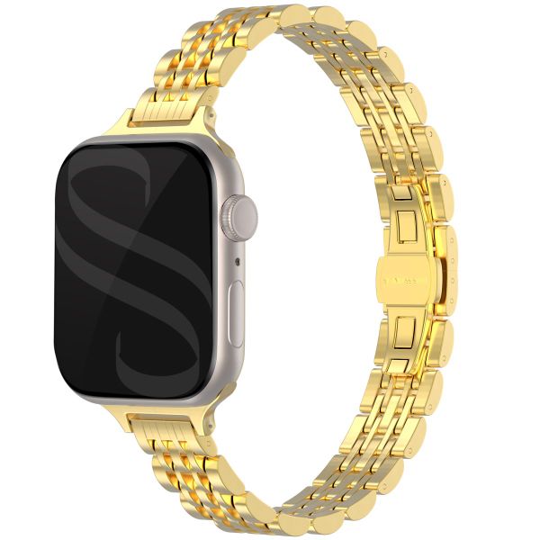 Selencia Bracelet en acier slim style Jubilee Apple Watch Series 1 à 9 / SE (38/40/41 mm) | Series 10 (42 mm) - Or