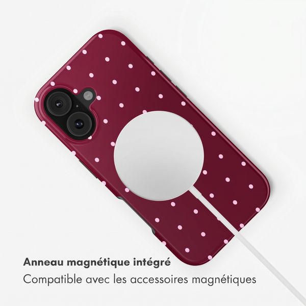 Selencia Coque arrière Vivid avec MagSafe Apple iPhone 17 - Happy Dots Burgundy