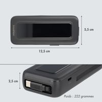 imoshion Batterie externe avec câble rétractable 10 000 mAh - Power Delivery - USB-C + Lightning - Noir