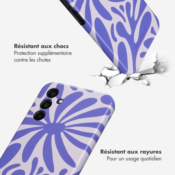 Selencia Coque arrière Vivid Samsung Galaxy A15 (5G/4G) - Modern Bloom Sapphire Blue