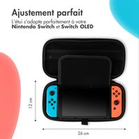 imoshion Etui Nintendo Switch avec poche zippée - Etui Nintendo Switch / Switch OLED avec poignée - Noir