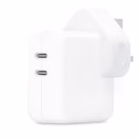 Apple Adaptateur secteur avec deux ports USB-C - 35 W - Type G - Prise pour le Royaume-Uni - Blanc