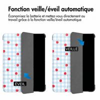 imoshion Coque tablette Design Trifold Samsung Galaxy Tab S9 11.0 pouces / S10 Lite / S10 FE / S9 FE 10.9 pouces - Cherry Check
