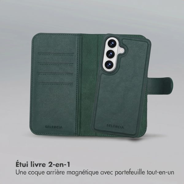 Selencia Étui portefeuille amovible Olyn avec MagSafe Samsung Galaxy S26 - Vert