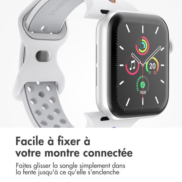 imoshion Bracelet sport⁺ Apple Watch Series 1 á 9 / SE (38/40/41 mm) | Series 10 / 11 (42 mm) - Taille S/M - White Rainbow