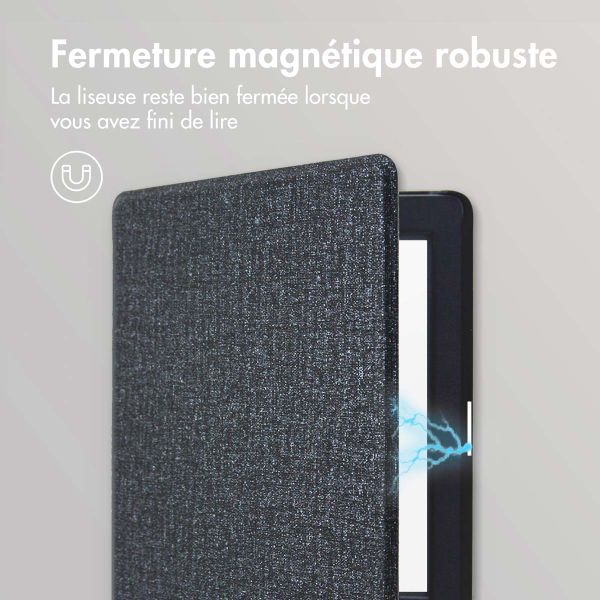 imoshion Étui de liseuse portefeuille Canvas Sleepcover Kobo Nia - Glitter Noir