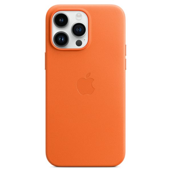 Apple Coque Leather MagSafe Apple iPhone 14 Pro Max - Orange