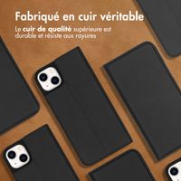 Accezz Étui de télephone Slim Folio en cuir de qualité supérieure Apple iPhone 14 Plus - Noir
