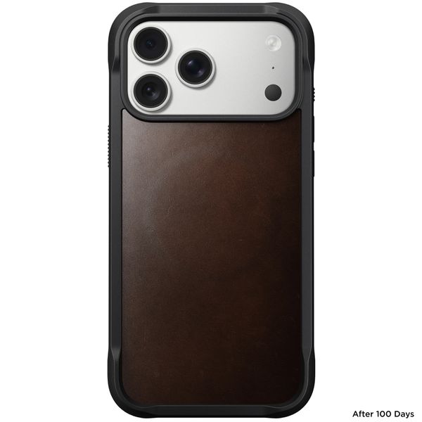 Nomad Coque Rugged Horween Leather Apple iPhone 17 Pro Max - Rustic Brown
