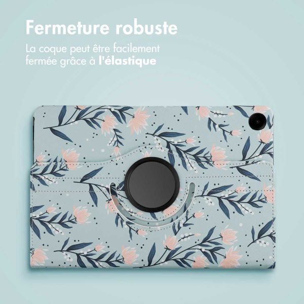 imoshion Coque tablette Design rotatif à 360° Samsung Galaxy Tab A9 Plus - Flowers