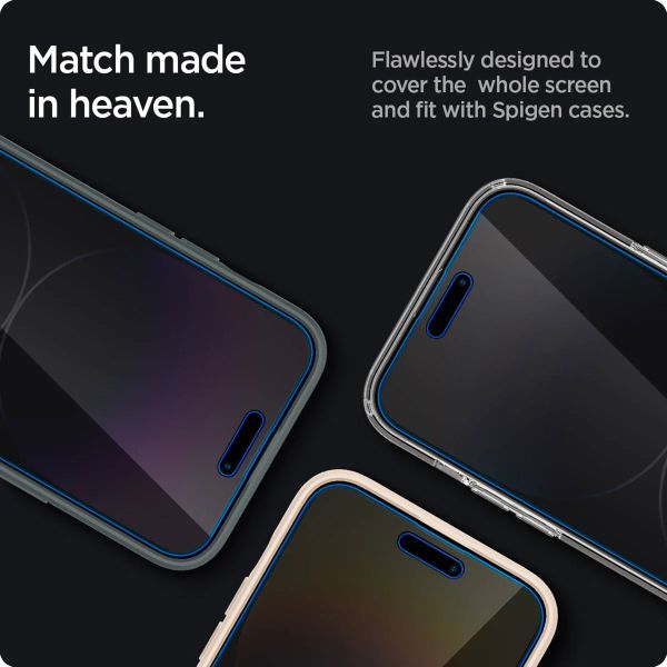 Spigen Protection d'écran en verre trempé GLAStR Privacy Applicator Apple iPhone 14 Pro Max