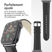 imoshion Bracelet en cuir Classique Apple Watch Series 1 á 10 / SE / Ultra (2) (44/45/46/49 mm) - Noir