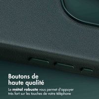 Accezz Coque arrière en cuir avec MagSafe Apple iPhone 16 Pro - Cedar Green