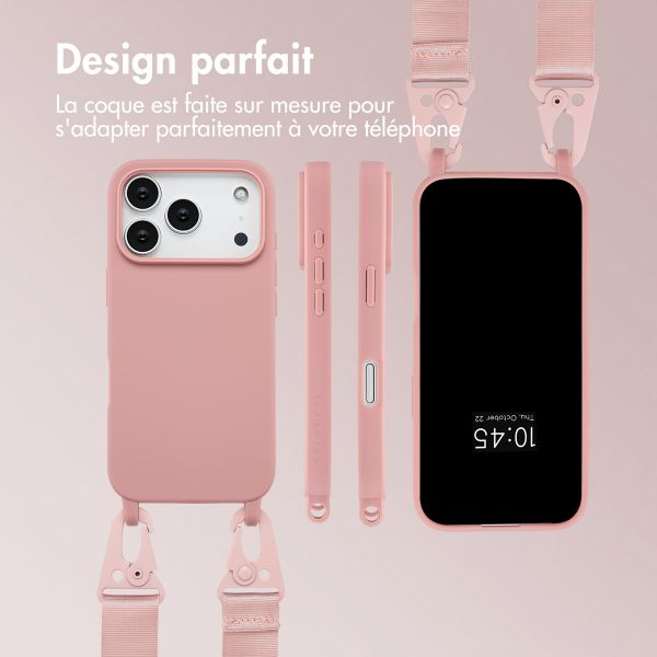 Selencia Coque silicone avec cordon amovible Apple iPhone 17 Pro - Sand Pink