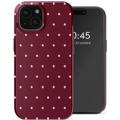 Selencia Coque arrière Vivid Apple iPhone 15 - Happy Dots Burgundy