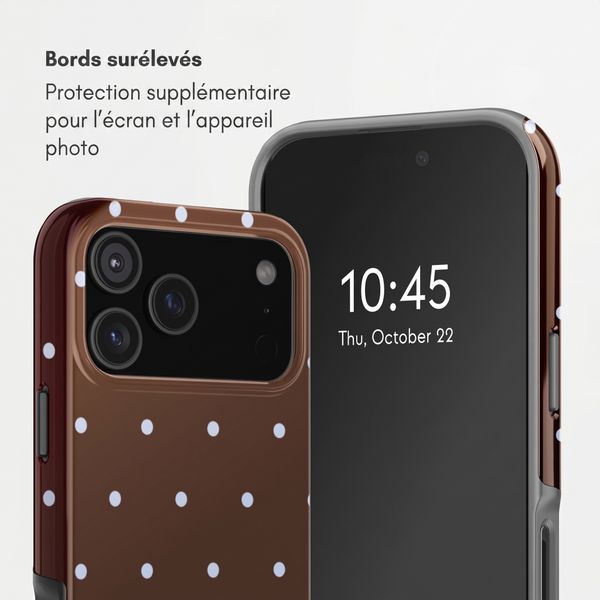 Selencia Coque arrière Vivid avec MagSafe Apple iPhone 17 Pro - Happy Dots Chocolate