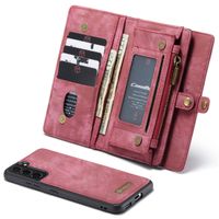 CaseMe Etui de téléphone de luxe en cuir deux en un Samsung Galaxy S22 - Rouge