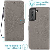 imoshion Etui de téléphone portefeuille Mandala Samsung Galaxy S22 - Gris