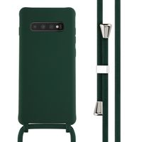 imoshion ﻿Coque en silicone avec cordon Samsung Galaxy S10 Plus - Vert foncé