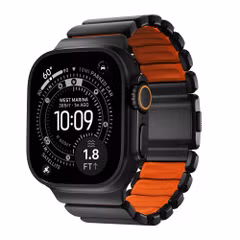 Nomad Bracelet Stratos Apple Watch Series 1 - 11 / SE / Ultra (44/45/46/49 mm) - Ultra Orange / Natural Titanium