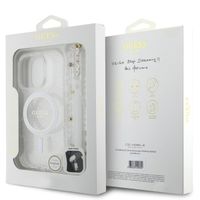 Guess MagSafe IML Glitter Case avec beads strap iPhone 16 Pro - Transparent