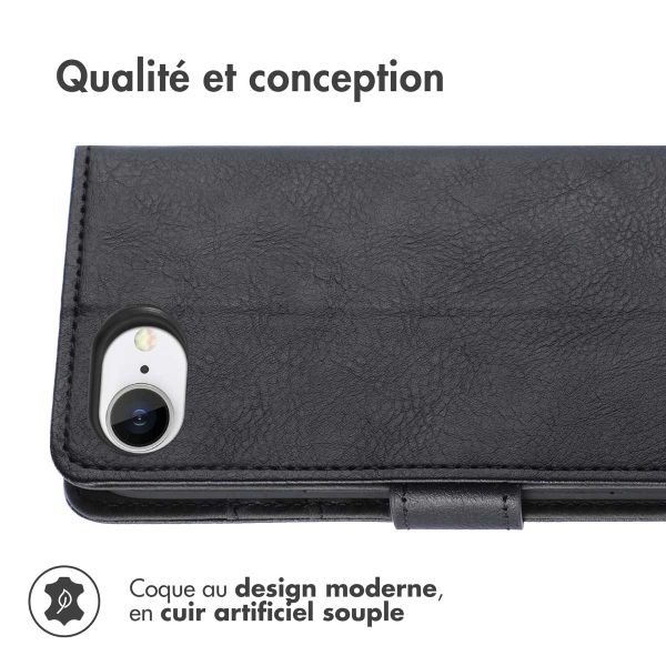 imoshion Étui de téléphone portefeuille Luxe iPhone SE 4 - Noir