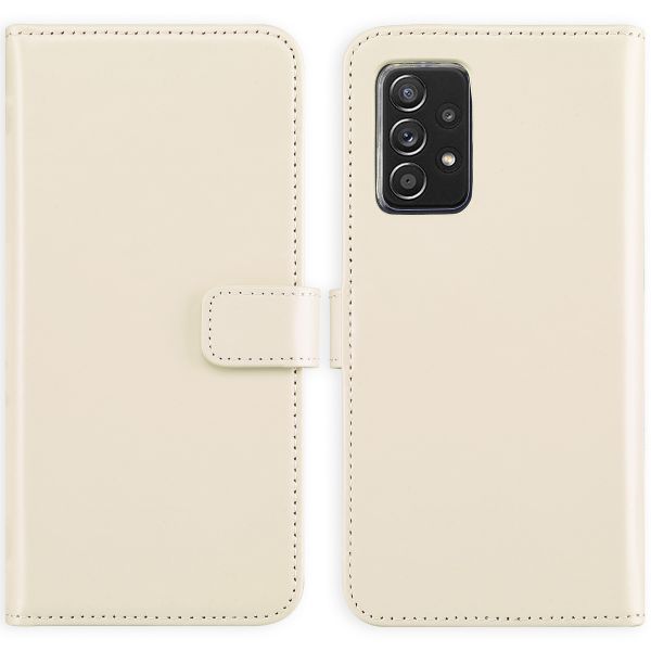 Selencia Étui de téléphone portefeuille en cuir véritable Samsung Galaxy A52 (4G/ 5G) - Greige