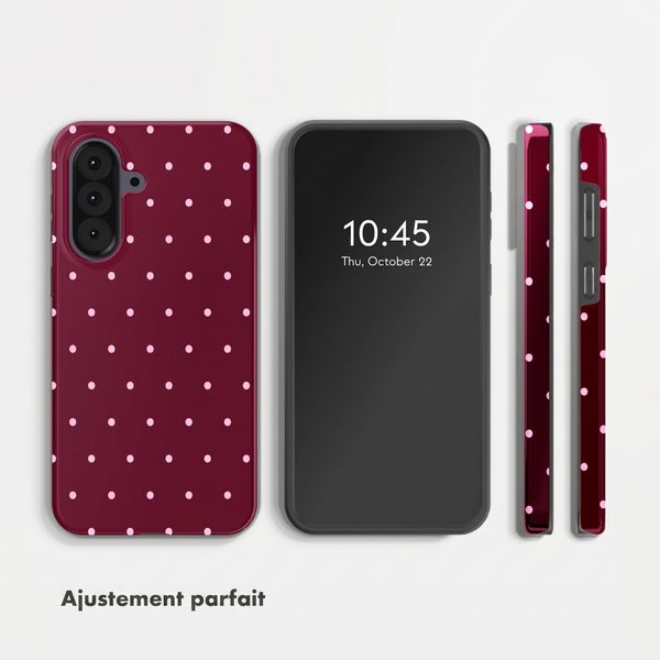 Selencia Coque arrière Vivid Samsung Galaxy A37 (5G) - Happy Dots Burgundy