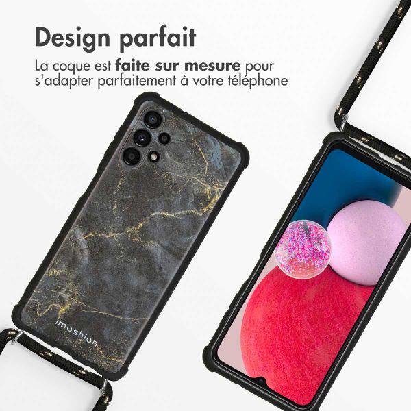 imoshion Coque Design avec cordon Samsung Galaxy A13 (4G) - Black Marble