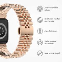 Selencia Bracelet Metallique Jubilee Apple Watch Series 1 t/m 9 / SE (38/40/41 mm) | Series 10 / 11 (42 mm) - Rose Doré